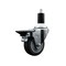 Service Caster 3.5'' Thermoplastic Rubber Swivel 1-3/8'' Expanding Stem Caster with Brake SCC-EX20S3514-TPRB-PLB-138 - alternate 1